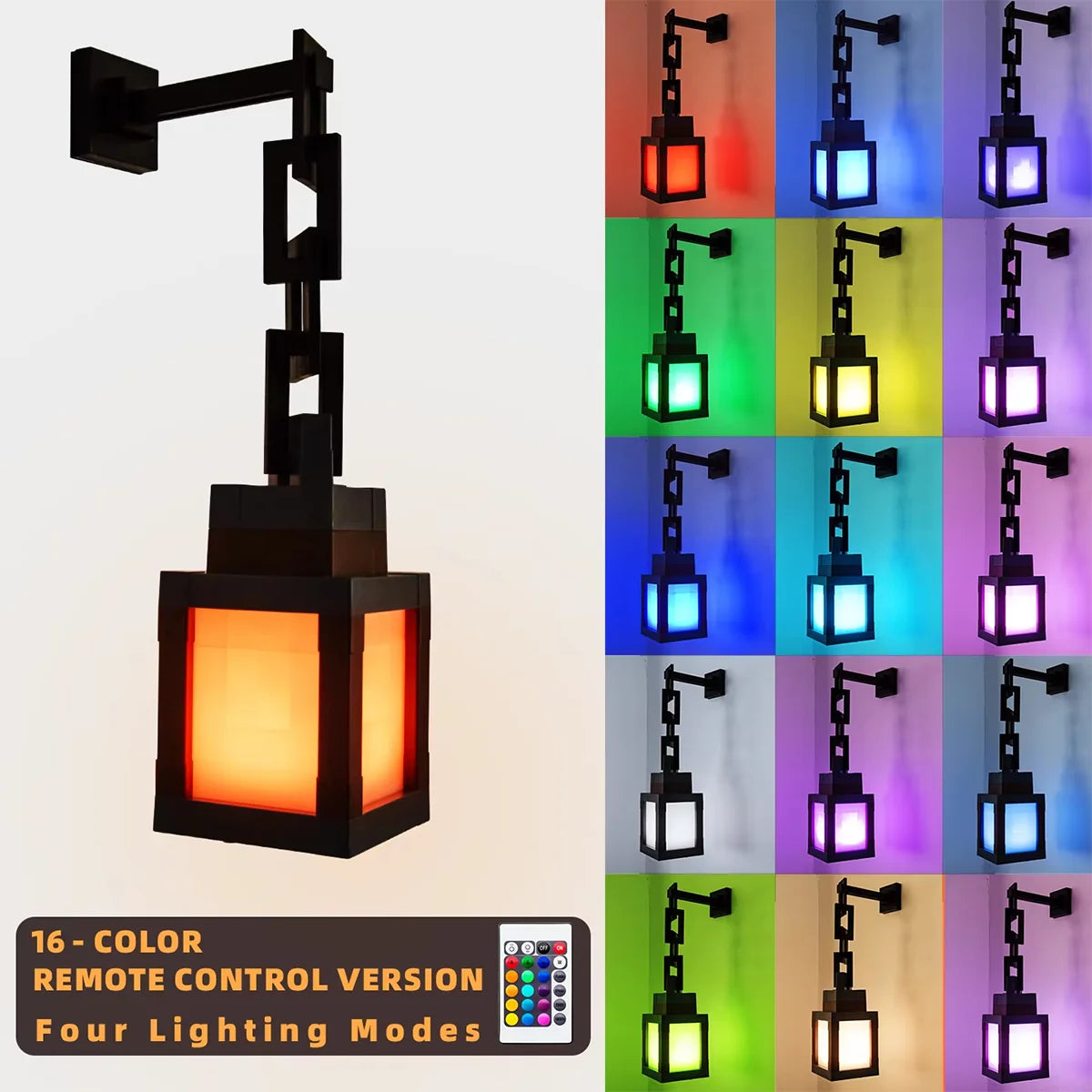 مصباح ليلي LED بتصميم بكسل وإضاءة RGB