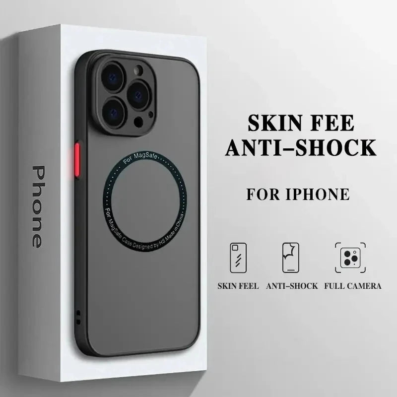 غطاء هاتف مغناطيسي مطفي متوافق مع MagSafe