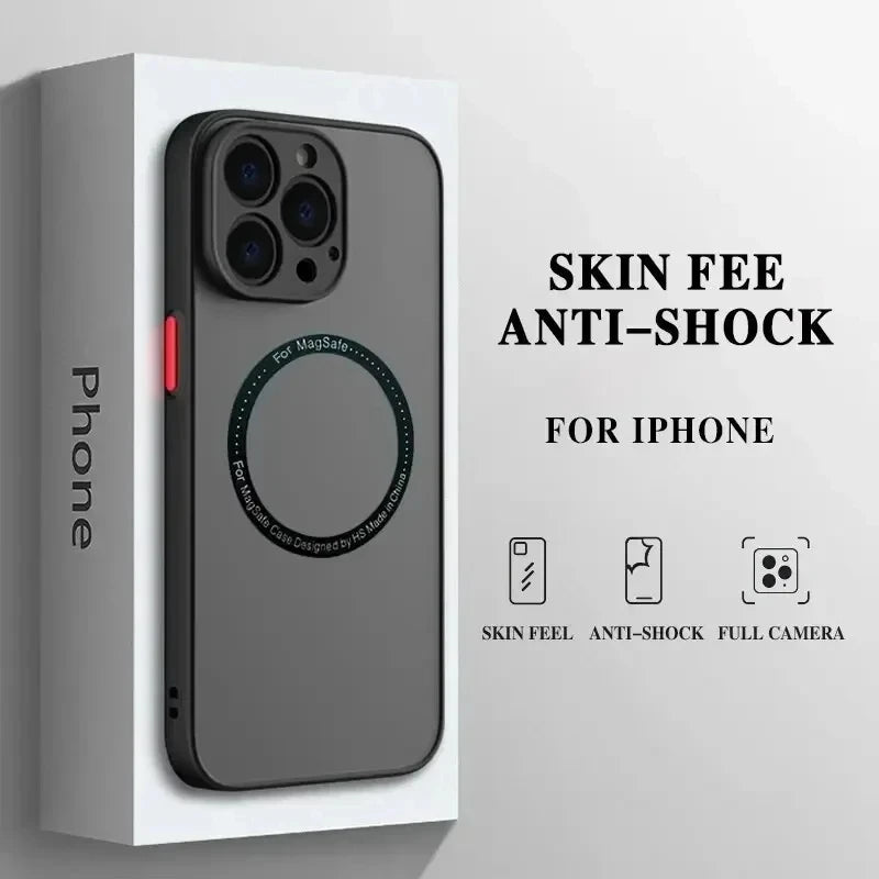 غطاء هاتف مغناطيسي مطفي متوافق مع MagSafe
