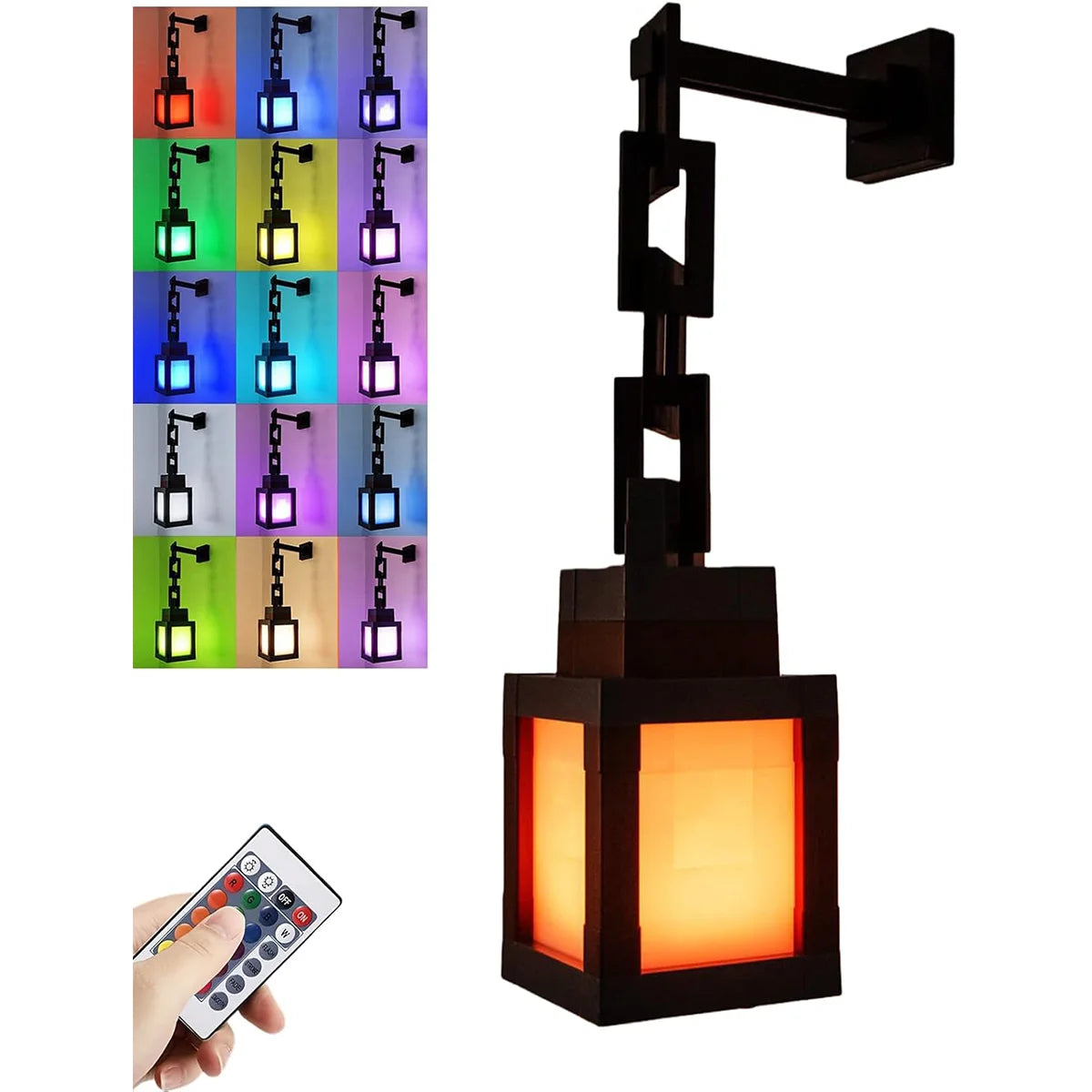 مصباح ليلي LED بتصميم بكسل وإضاءة RGB